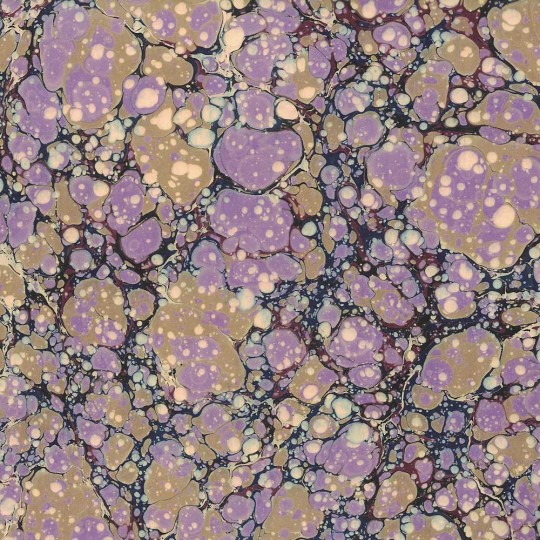 Hand Marbled Paper Stone Marble Pattern in Light Purple and Tan ~ Berretti Marbled Arts